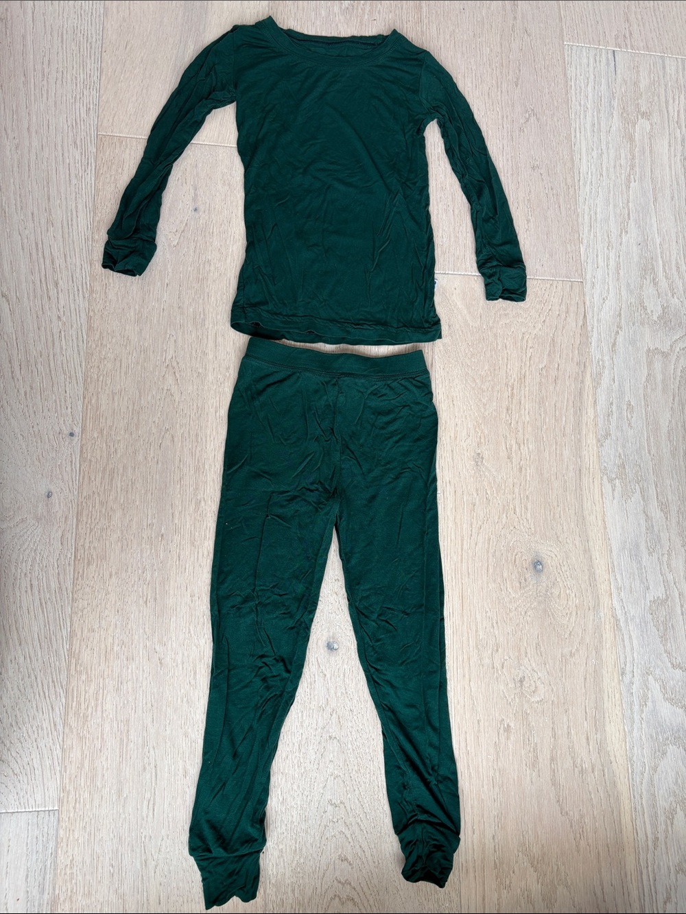 Kids Long Sleeve Green Pajama Set